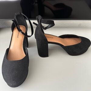 Wide Lane Bryant Black Suede Heels